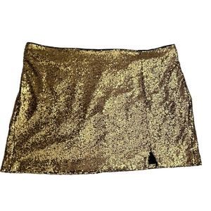 Eloquii Gold Sequin Mini Skirt Women’s Plus Size 24